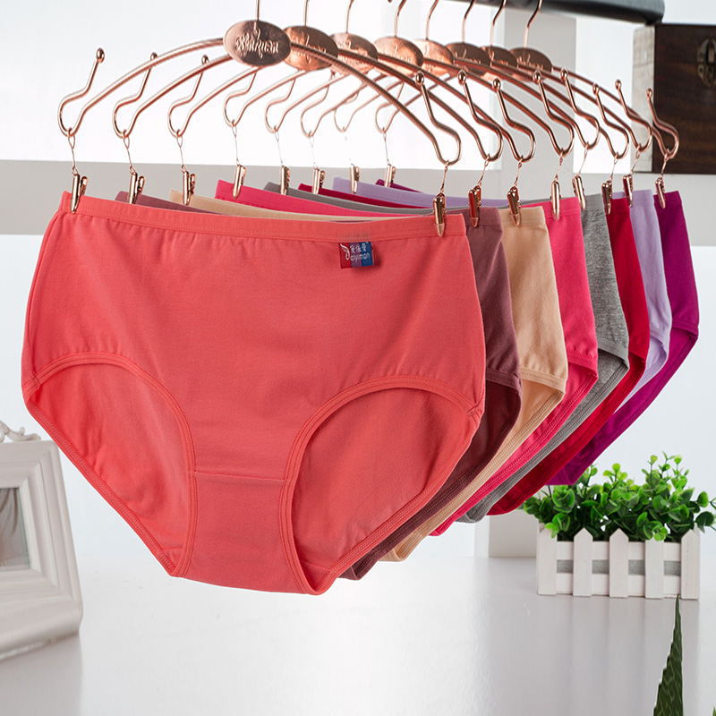 10Pcs/lot  Cotton Underwears Women Panties Plus Size 5XL  Candy Colors lingeries Women's Briefs